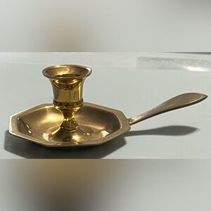Elegant Vintage Brass Chamberstick Candle Holder